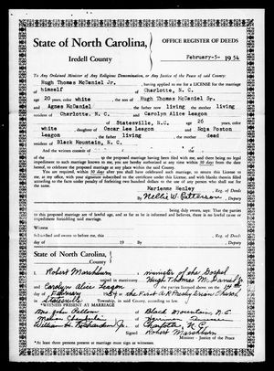 North Carolina, U.S., Marriage Records, 1741-2011