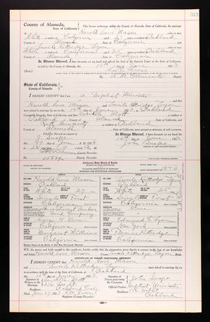 California, U.S., Marriage Records from Select Counties, 1850-1941