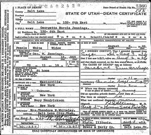 Utah, U.S., Death and Military Death Certificates, 1904-1961