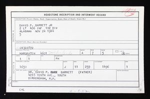 U.S., Headstone and Interment Records for U.S., Military Cemeteries on Foreign Soil, 1942-1949