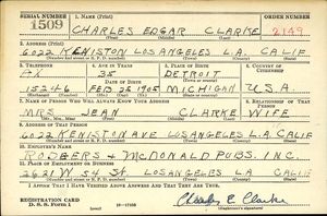 U.S., World War II Draft Cards Young Men, 1940-1947