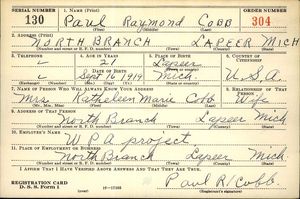 U.S., World War II Draft Cards Young Men, 1940-1947