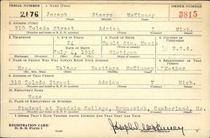 U.S., World War II Draft Cards Young Men, 1940-1947