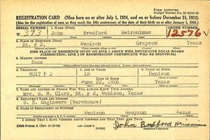 U.S., World War II Draft Cards Young Men, 1940-1947