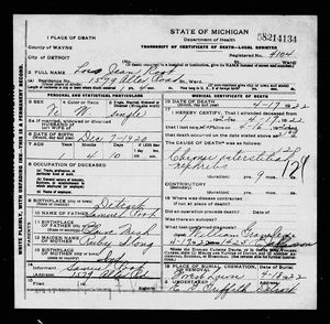 Michigan, U.S., Death Records, 1867-1952