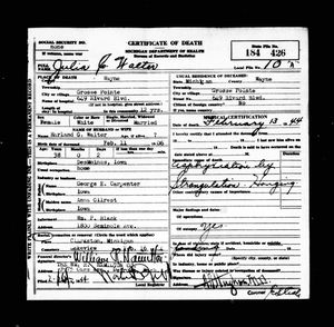 Michigan, U.S., Death Records, 1867-1952