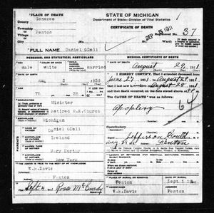 Michigan, U.S., Death Records, 1867-1952