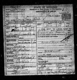 Michigan, U.S., Death Records, 1867-1952