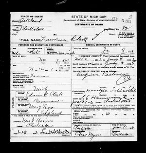 Michigan, U.S., Death Records, 1867-1952