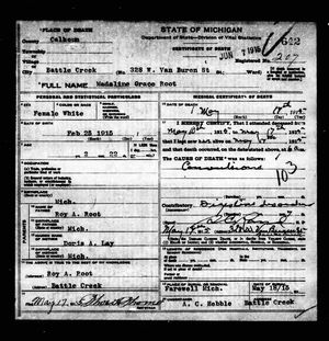 Michigan, U.S., Death Records, 1867-1952