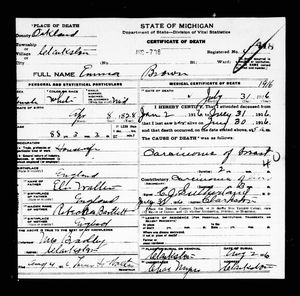 Michigan, U.S., Death Records, 1867-1952