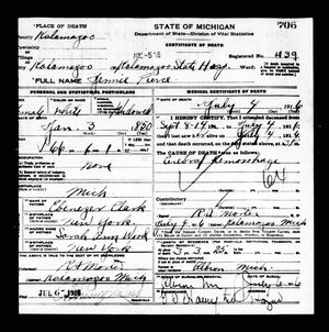 Michigan, U.S., Death Records, 1867-1952