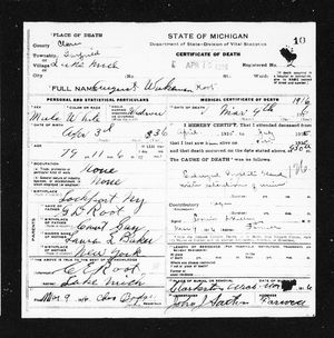 Michigan, U.S., Death Records, 1867-1952