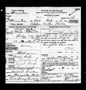 Michigan, U.S., Death Records, 1867-1952