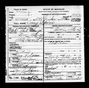 Michigan, U.S., Death Records, 1867-1952