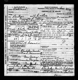 Michigan, U.S., Death Records, 1867-1952