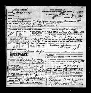 Michigan, U.S., Death Records, 1867-1952