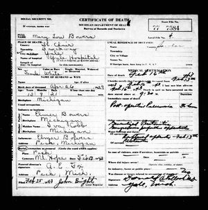 Michigan, U.S., Death Records, 1867-1952