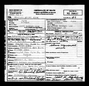 Michigan, U.S., Death Records, 1867-1952