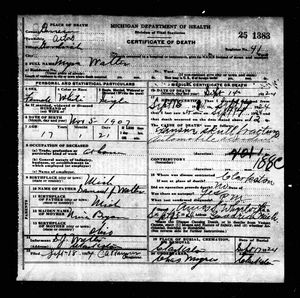 Michigan, U.S., Death Records, 1867-1952