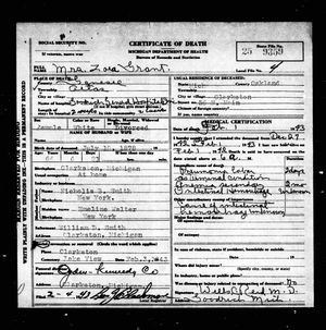 Michigan, U.S., Death Records, 1867-1952