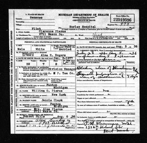 Michigan, U.S., Death Records, 1867-1952