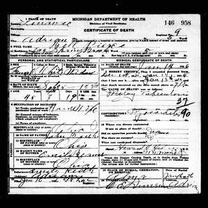 Michigan, U.S., Death Records, 1867-1952