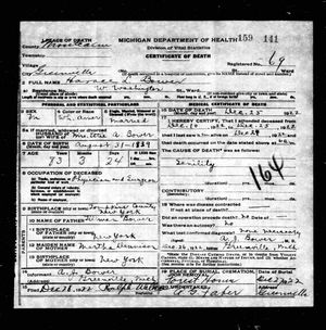 Michigan, U.S., Death Records, 1867-1952