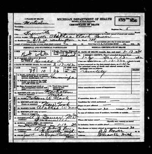 Michigan, U.S., Death Records, 1867-1952