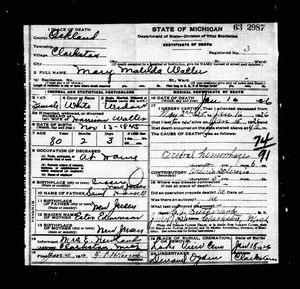 Michigan, U.S., Death Records, 1867-1952