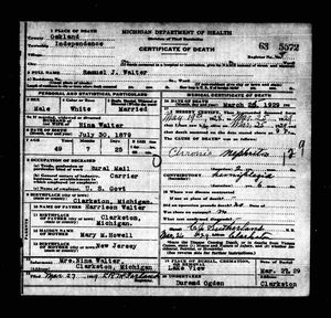 Michigan, U.S., Death Records, 1867-1952