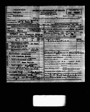 Michigan, U.S., Death Records, 1867-1952