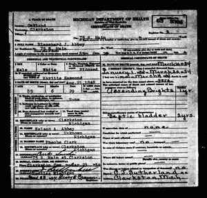 Michigan, U.S., Death Records, 1867-1952