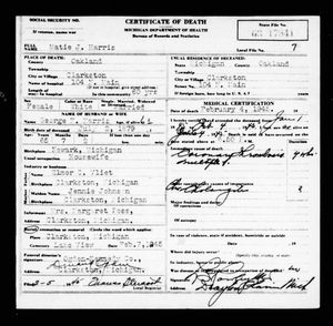 Michigan, U.S., Death Records, 1867-1952