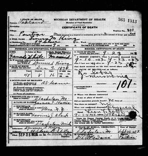 Michigan, U.S., Death Records, 1867-1952