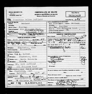 Michigan, U.S., Death Records, 1867-1952