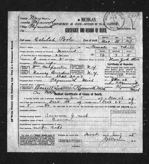 Michigan, U.S., Death Records, 1867-1952