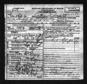 Michigan, U.S., Death Records, 1867-1952