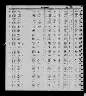 New York, U.S., Death Index, 1852-1956