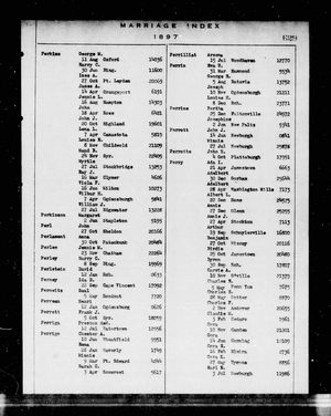 New York State, Marriage Index, 1881-1967