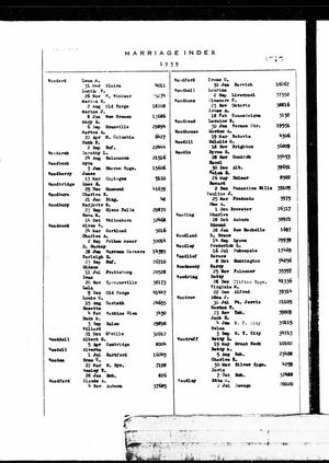 New York State, Marriage Index, 1881-1967