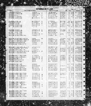 New York State, Marriage Index, 1881-1967