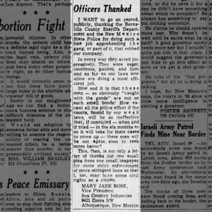 9 Feb 1967- ABJ- Officers Thanked by Mary Jane Rose VP Sun Country Industries