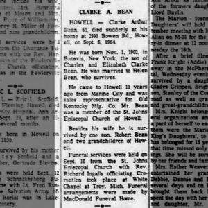 Clarke A. Bean's obituary