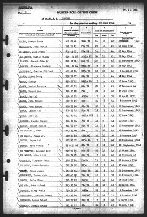 U.S., World War II Navy Muster Rolls, 1938-1949