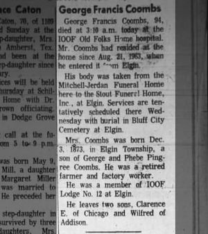 Obituary for George Francis Coombs (Aged 94)