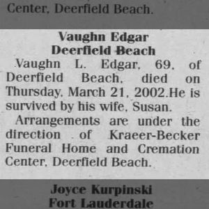 Obituary for Vaughn Edgar