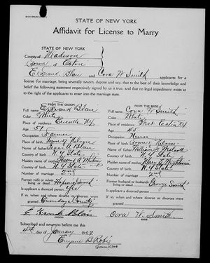 New York, U.S., County Marriage Records, 1847-1849, 1907-1936