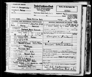 South Carolina, U.S., Death Records, 1821-1971