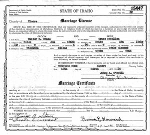 Idaho, U.S., Marriage Records, 1863-1971